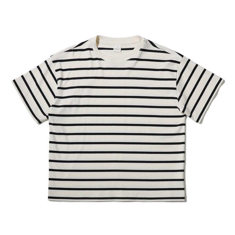 Country_Moment_Breathable_Cotton_Loose_Fit_Unisex_Black_White_Striped_Short_Sleeve_T-Shirts_MISSTT