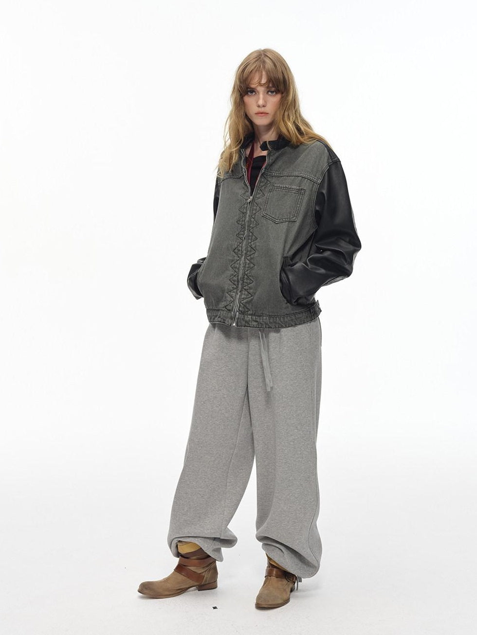 Country Moment Thermal Relaxed Straight Leg Midrise Elastic Waist Heather Grey Youth Sweatpants