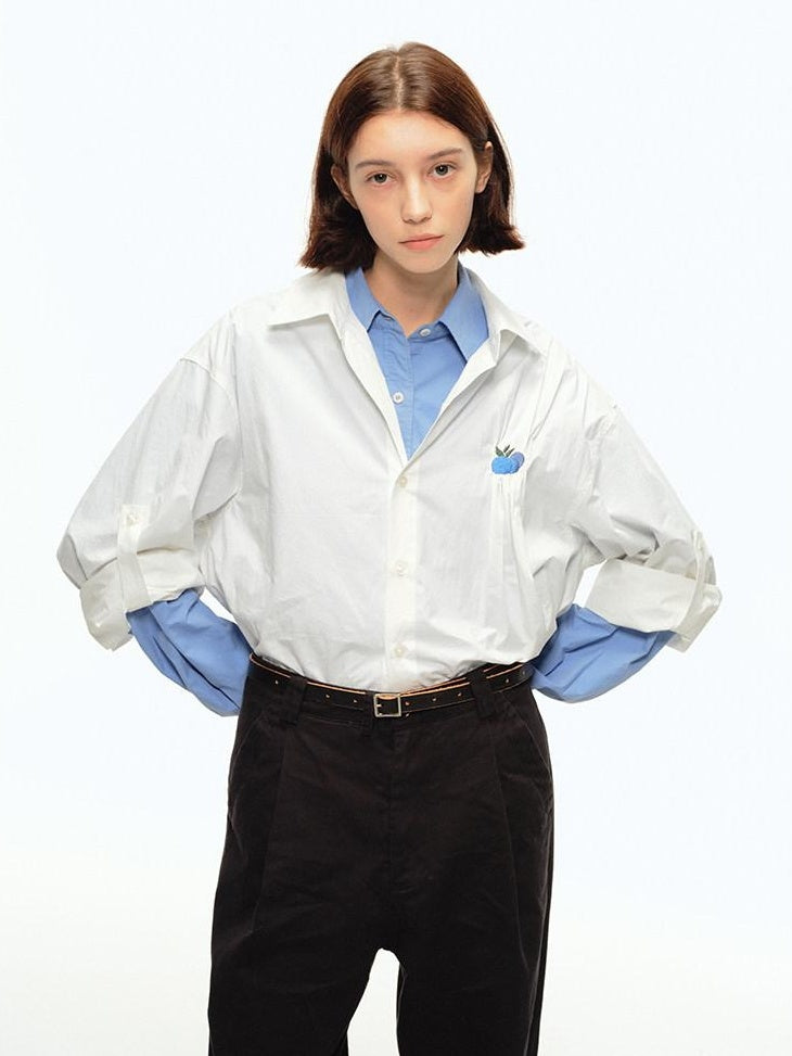 Country Moment Soft 100% Cotton Loose Fit Collared Button Youth Casual American Solid Shirts