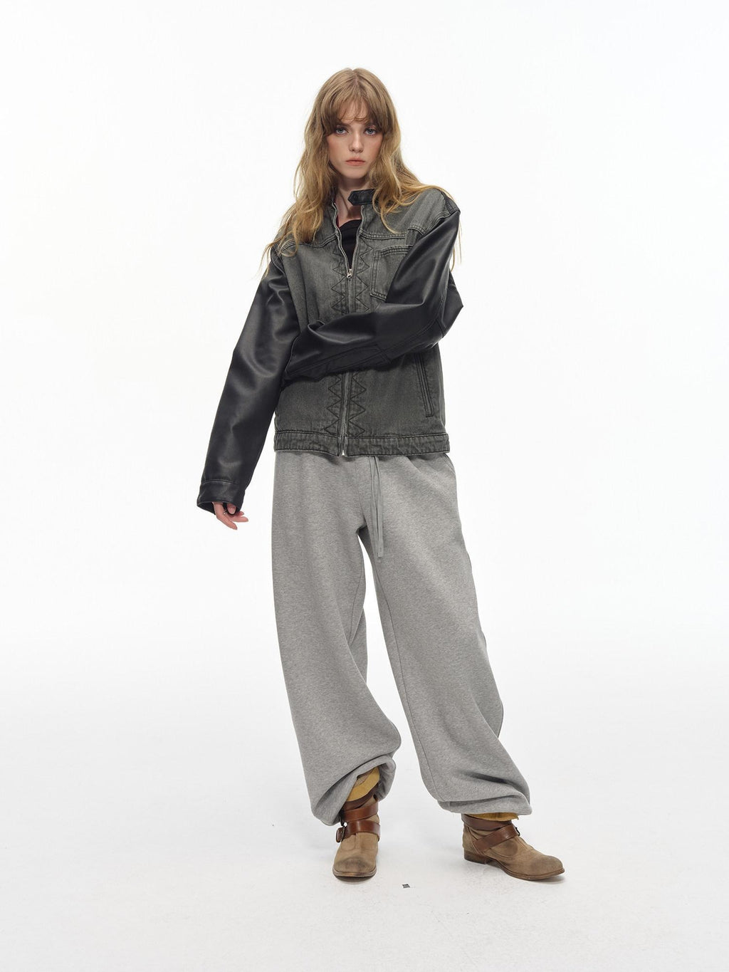Country Moment Thermal Relaxed Straight Leg Midrise Elastic Waist Heather Grey Youth Sweatpants