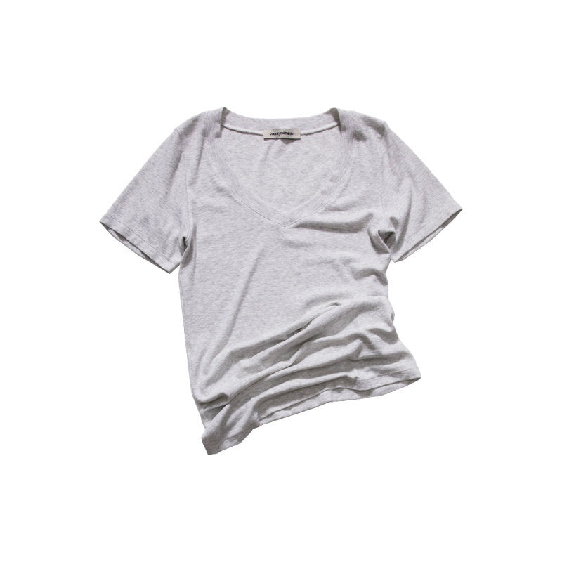 Country_Moment_Moisture_Wicking_V-neck_Slim_Minimalist_Women_Plain_Short_Sleeve_T-Shirts_MISSTT