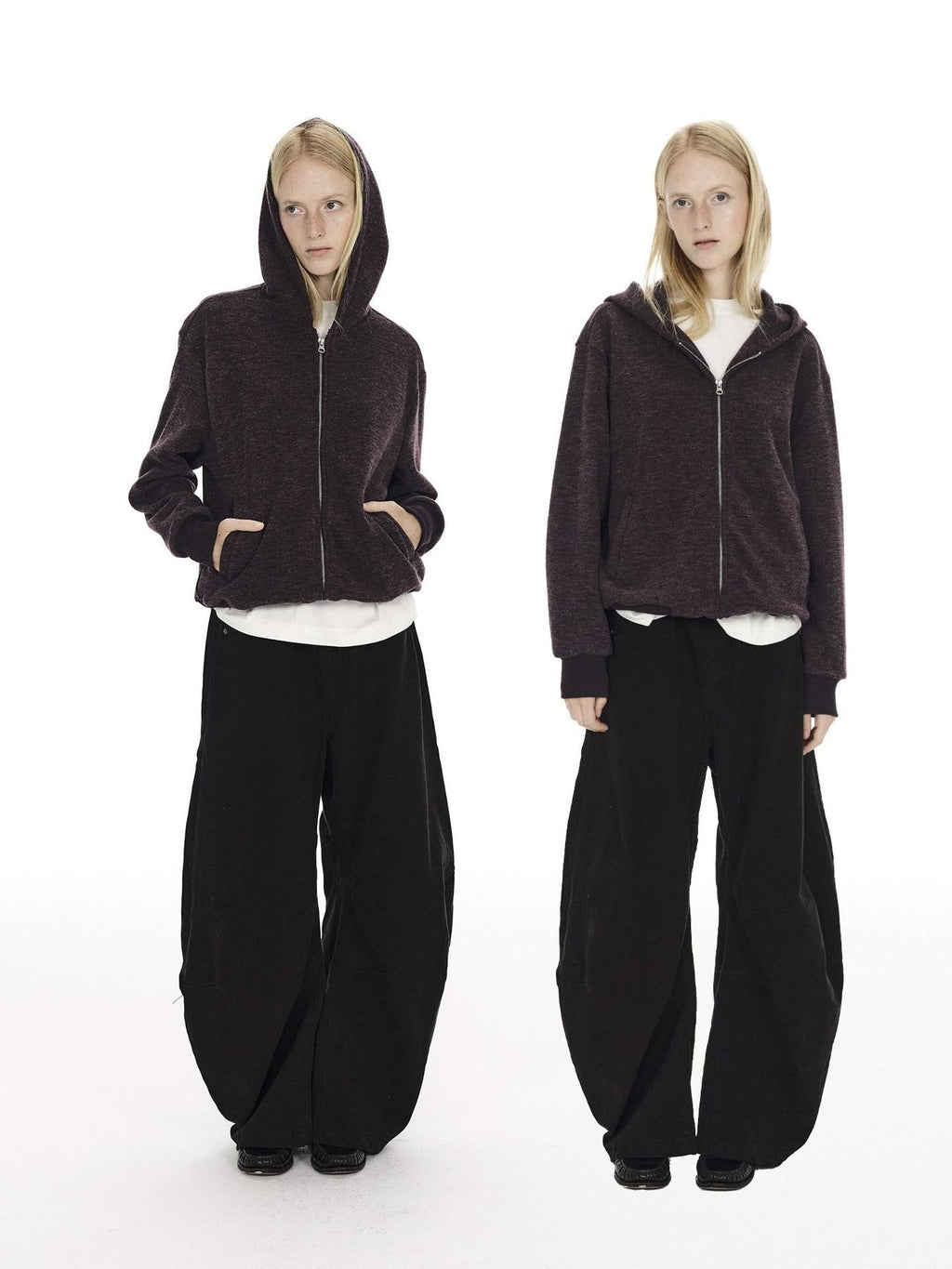 Country Moment Soft Polyester Blend Zip Up Casual Standard Fit Unisex Deep Purple Hoodie