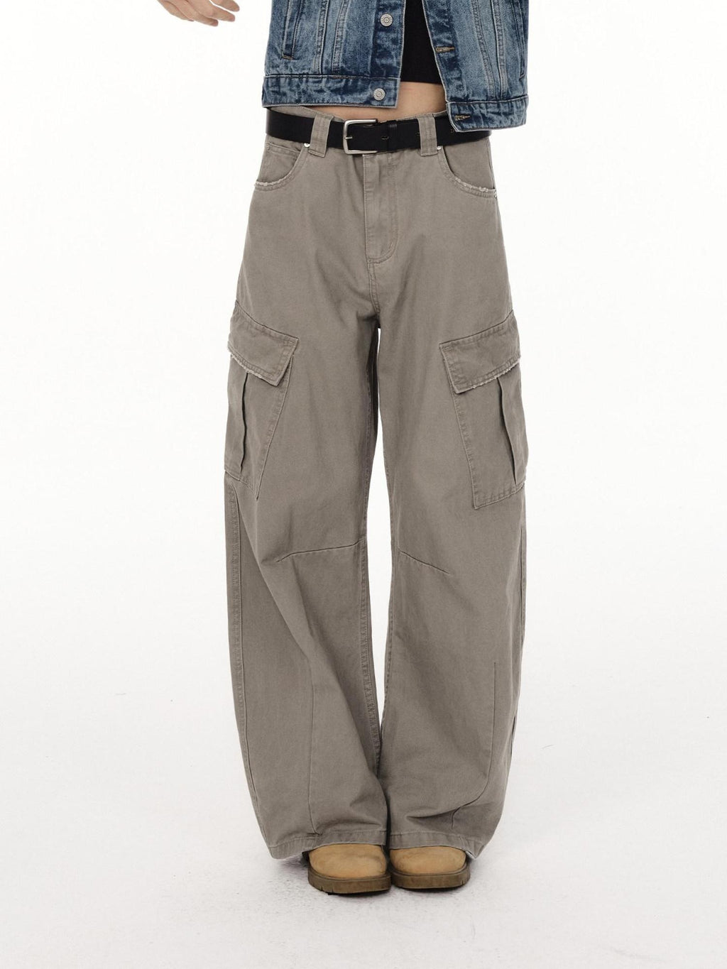 Country Moment Breathable Washed Cotton Relaxed Straight Pocket Button Fly Casual Cargo Pants