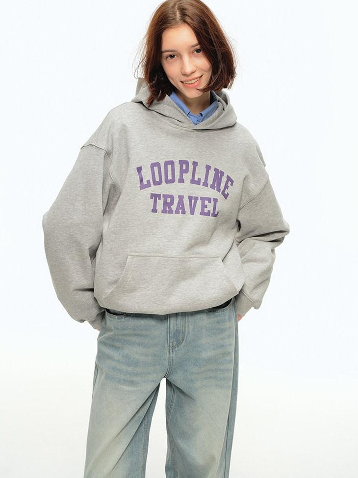 Country Moment Soft 100 Percent Cotton Loose American Style Text Pullover Teen Casual Hoodie