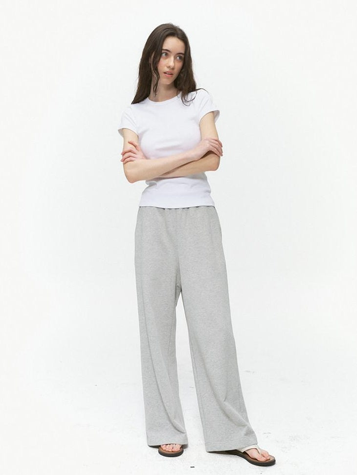 Country Moment 100 Percent Cotton Relaxed Straight Leg Elastic Waist Casual Sweatpants
