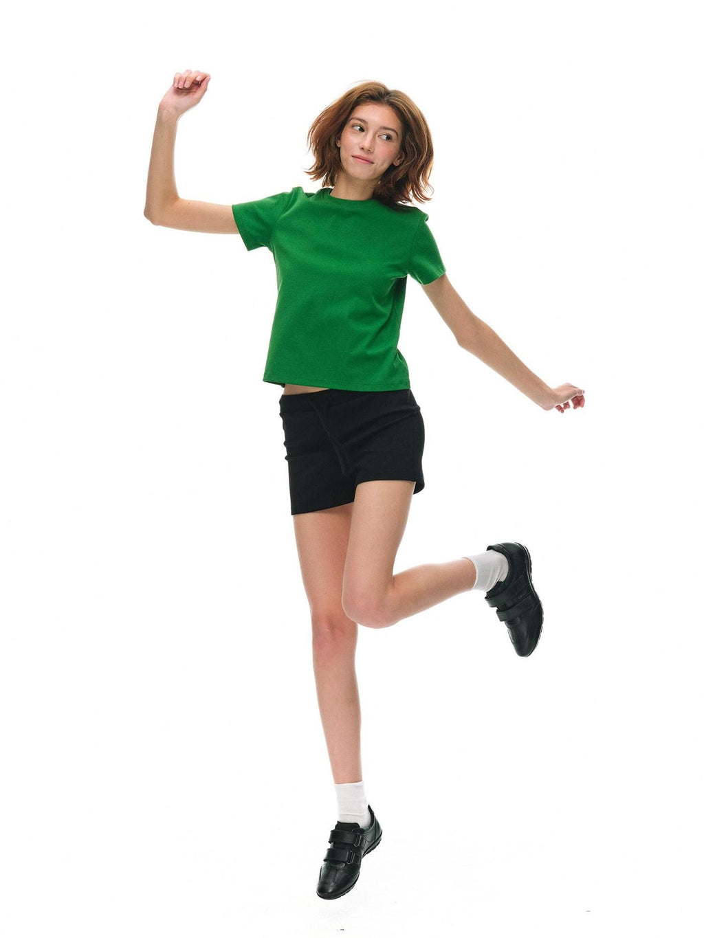 Country Moment Comfort Stretch Knit Straight Fit Mid Rise Citywalk Black Cotton Mini Shorts