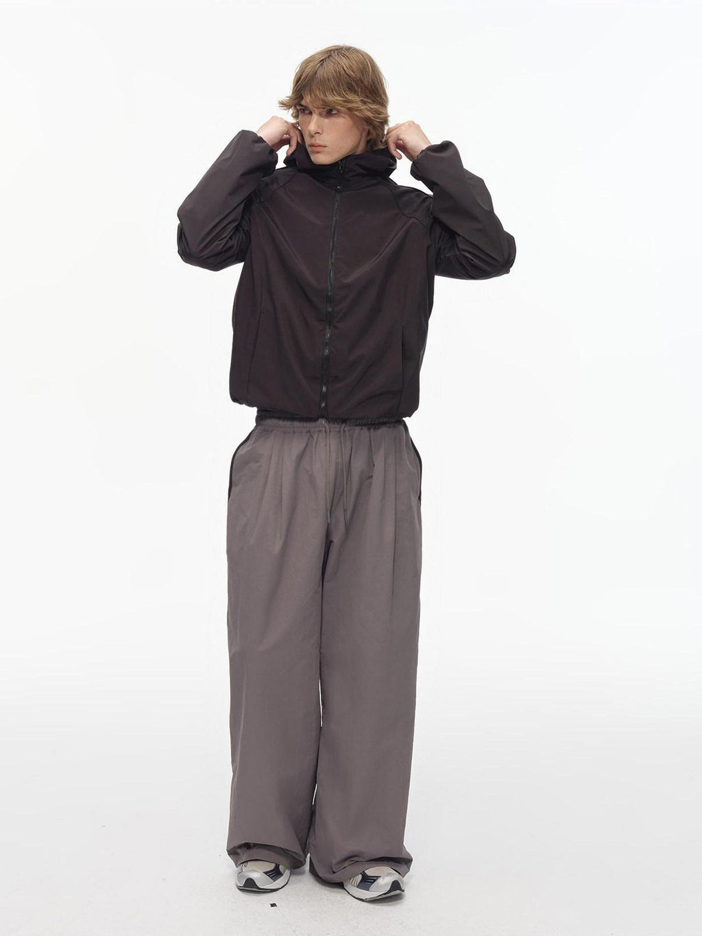 Country Moment Elastic Waist Loose Fit Youth Striped Cotton Blend Straight Pants