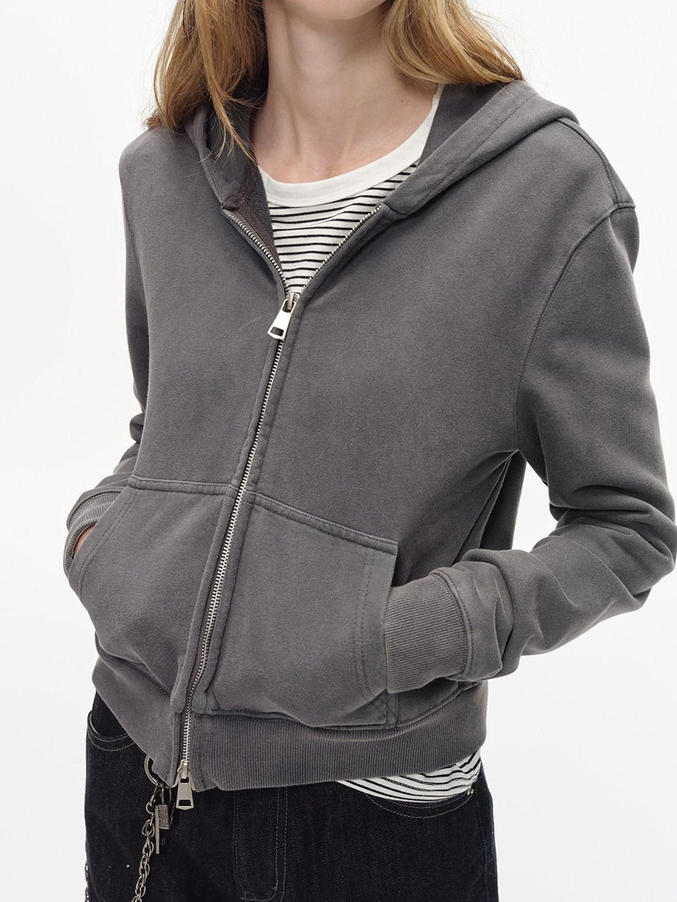 Country Moment Warm 100 Percent Cotton Slim Fit Cleanfit Zip Up Unisex Daily Midweight Hoodie