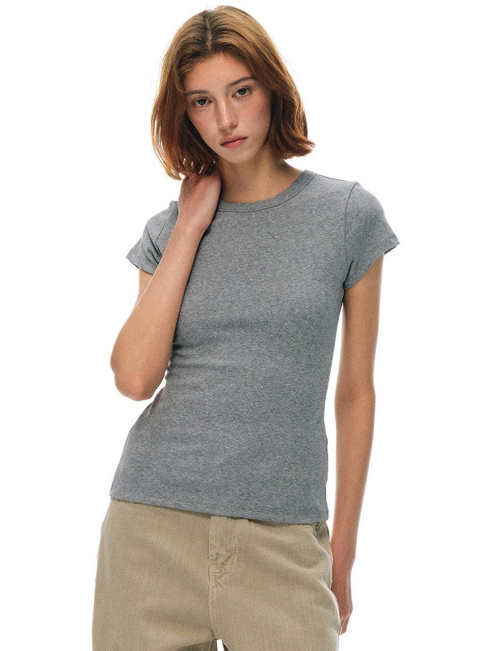 Country Moment Breathable Cotton Slim Fit Crewneck Women Casual Solid Short Sleeve T-Shirts
