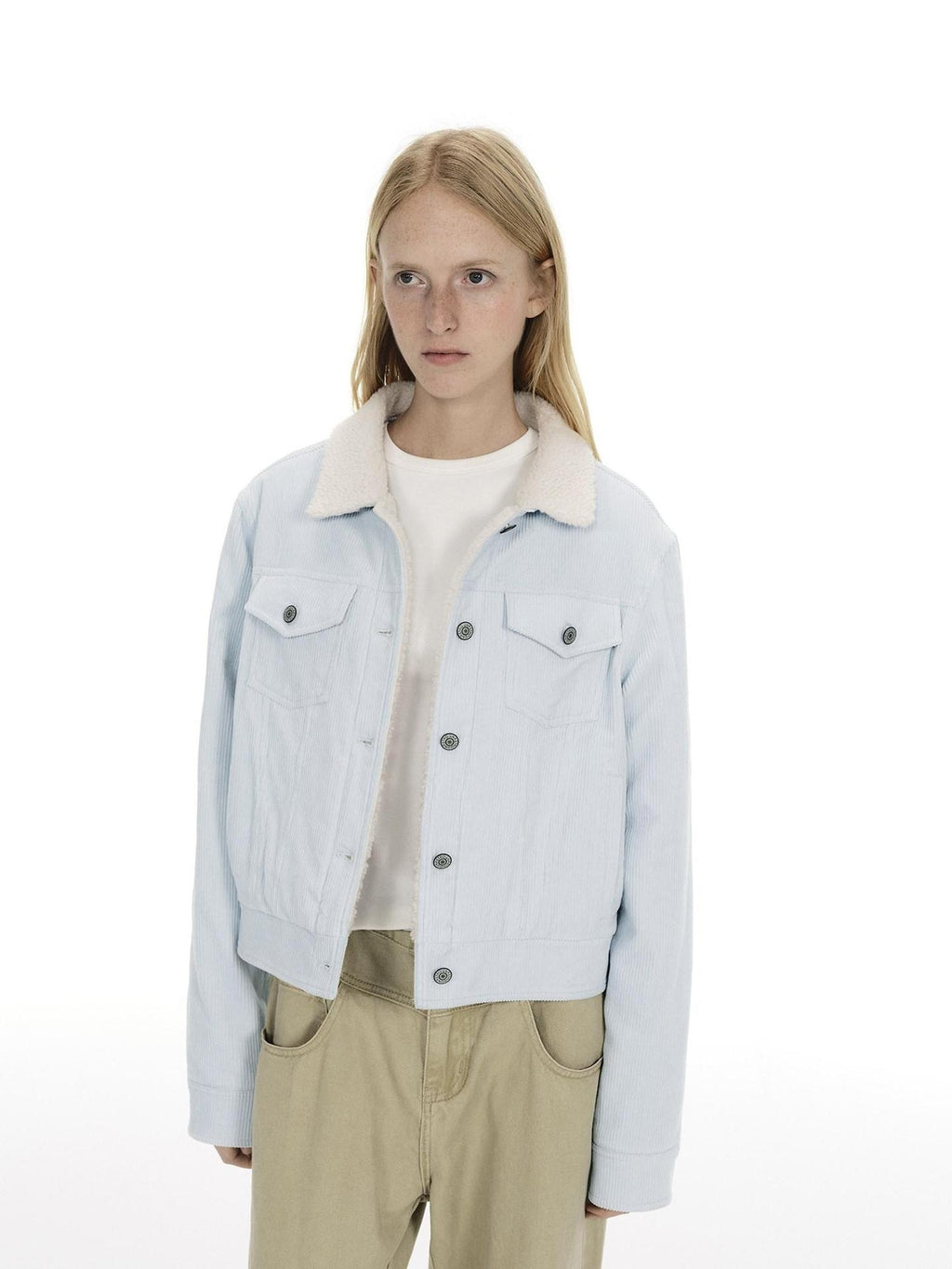 Country Moment Warm Fleece Lined Vintage Cropped Button Front Women Cotton Denim Jackets