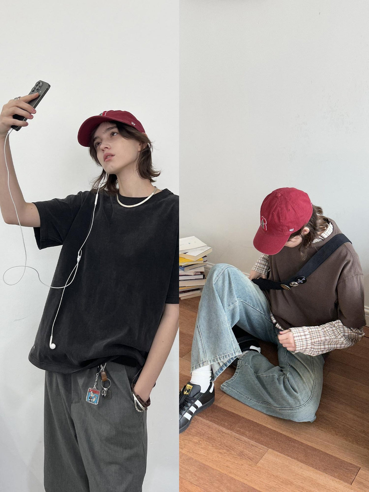 Country Moment Breathable Washed Cotton Loose Fit Roundneck Unisex Short Sleeve T-Shirts
