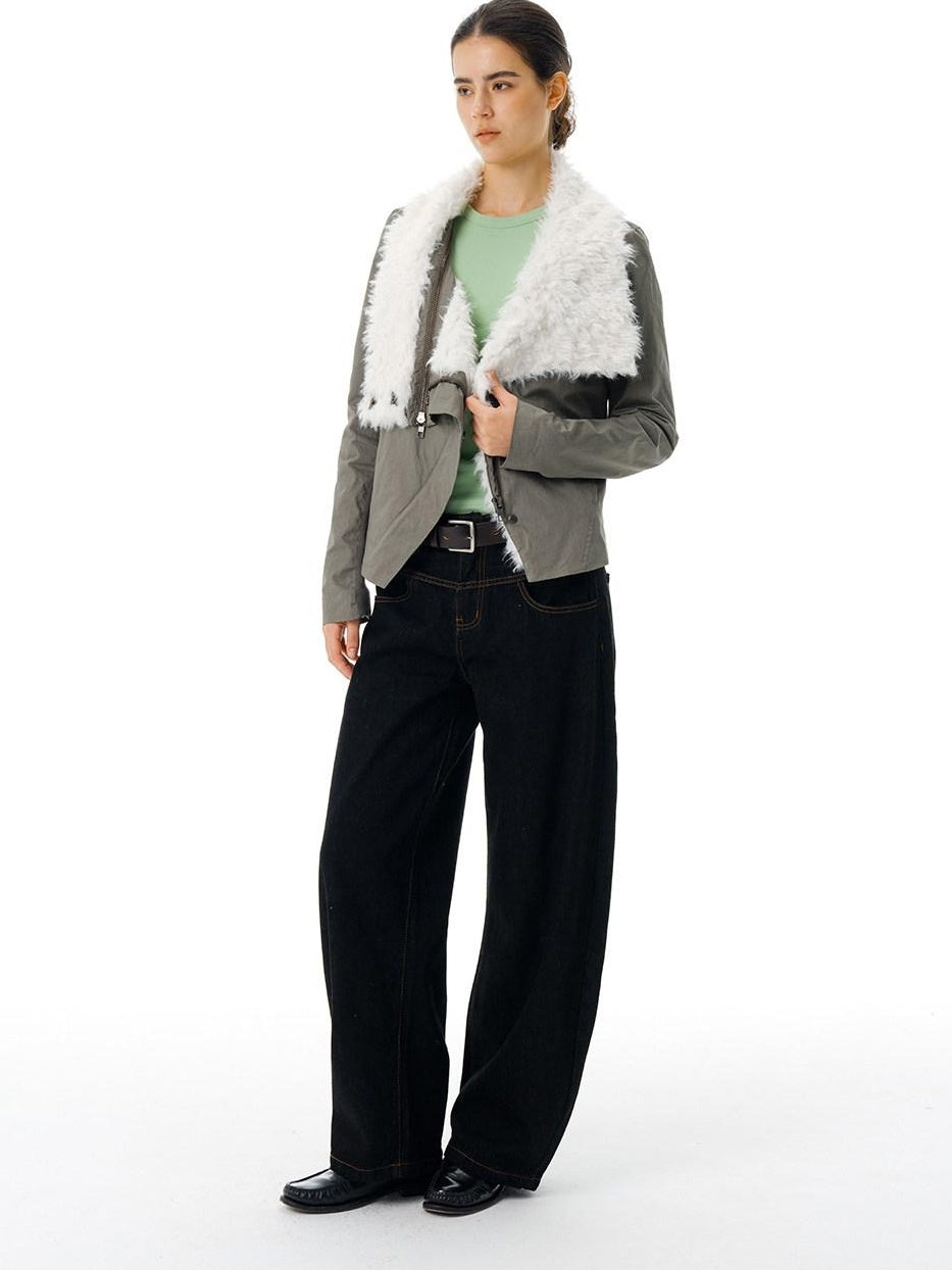 Country Moment Mid Rise Topstitch Casual Commute Cotton Slight Stretch Wide Leg Jeans