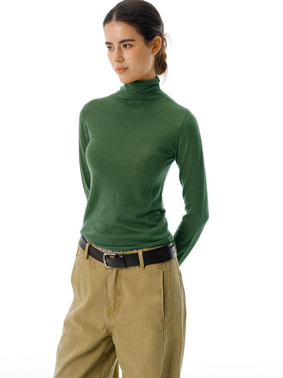 Country Moment Slim Fit Relaxed Turtleneck Women Casual Wool Blend Pullover Warm Sweaters