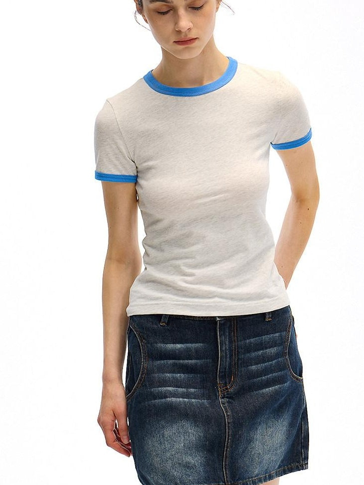 Country Moment Breathable Cotton Blend Vintage Office A Line Solid Blue Black Mini Skirts