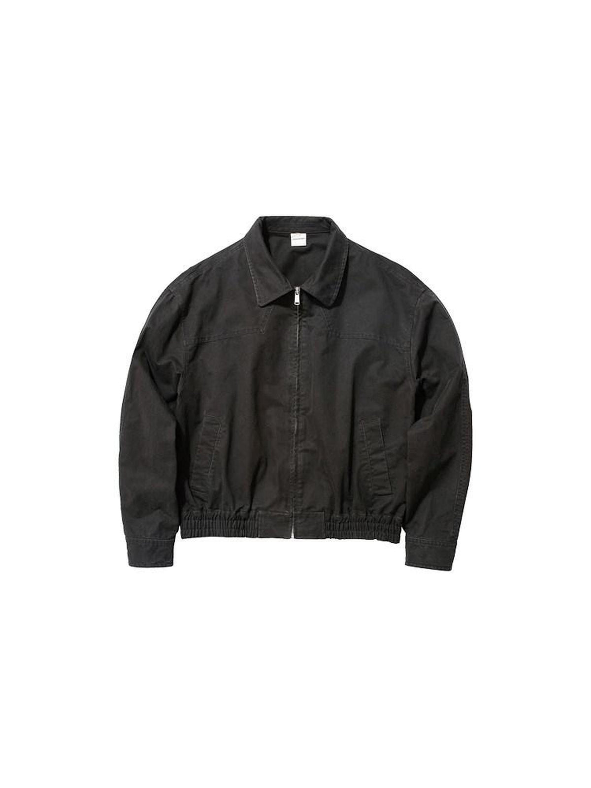 Country Moment 100% Cotton Oversized Zip Front Unisex Dark Gray Long Sleeve Cropped Jackets