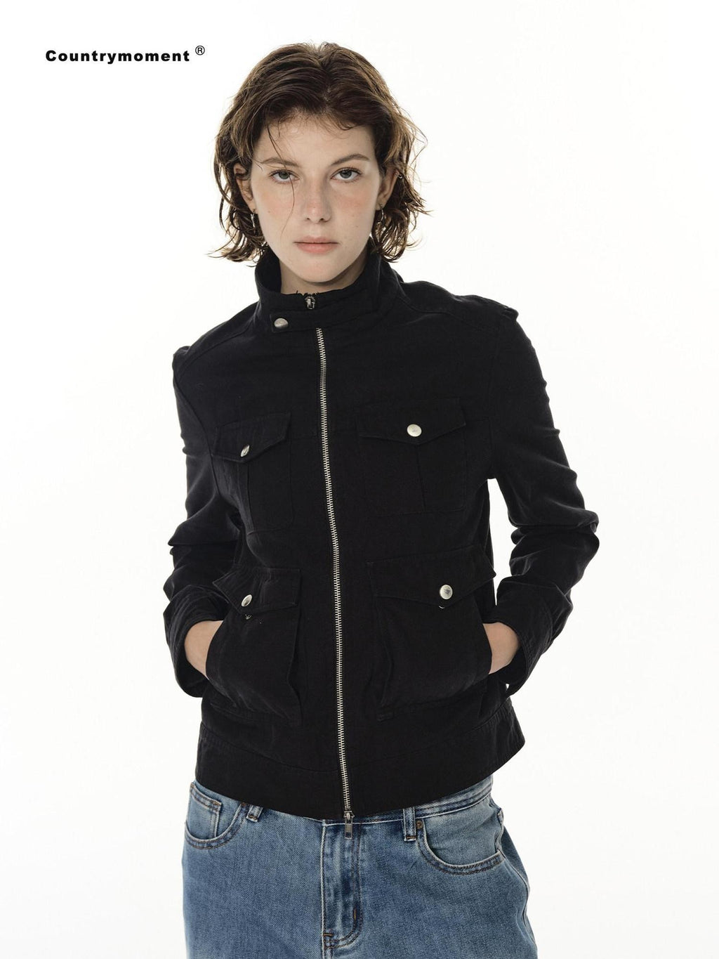Country Moment Durable Cotton Utility Structured Multi Pocket Unisex Zip Cropped Jackets