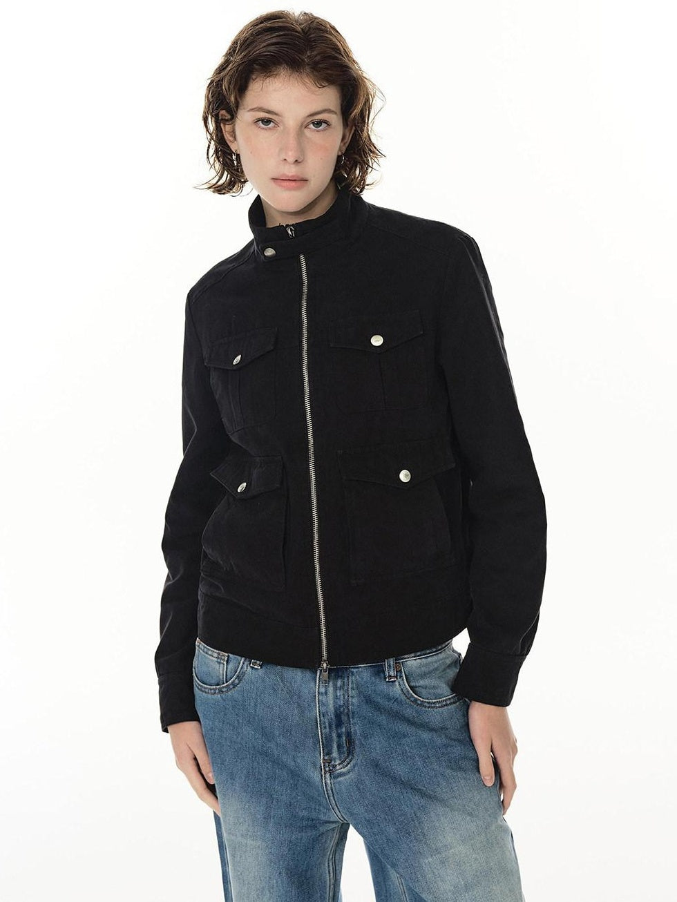 Country Moment Durable Cotton Utility Structured Multi Pocket Unisex Zip Cropped Jackets