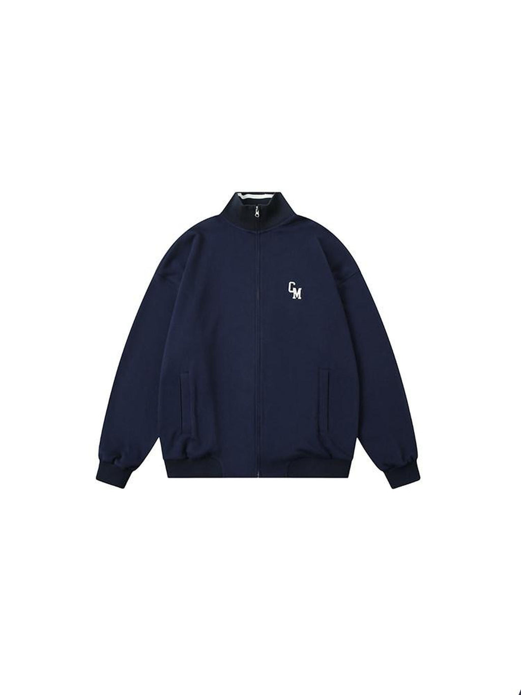 Country Moment 100% Cotton Colorblock Relaxed Fit Stand Collar Navy Teens Cropped Jackets