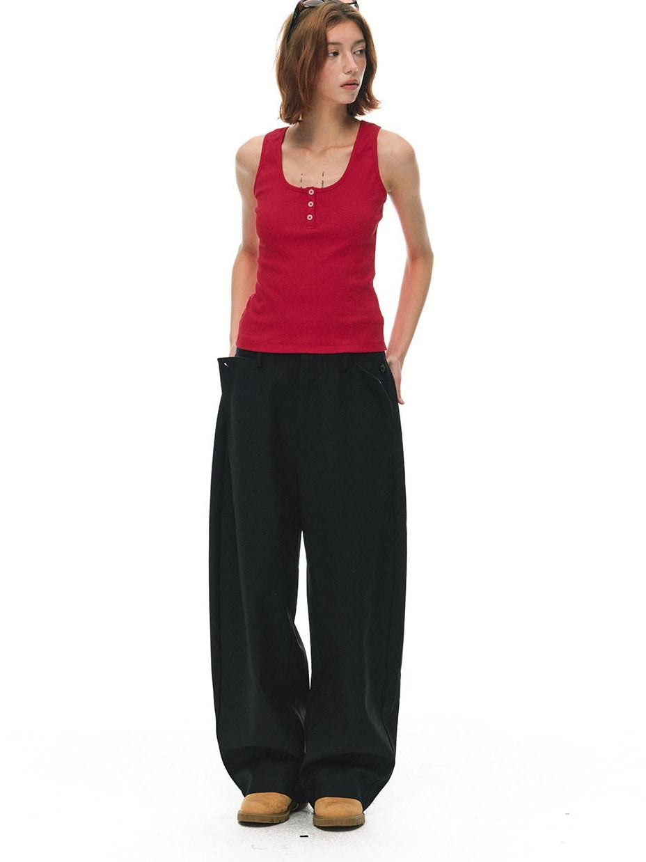 Country Moment Moisture Wicking High Stretch Slim Ribbed U Neck Daily Cotton Viscose Tank Tops