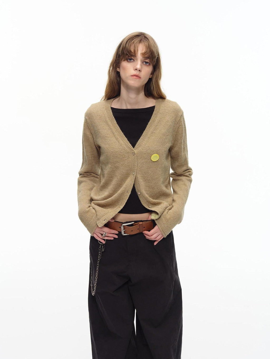 Country Moment Soft Wool Blend Slim Fit American V-neck Short Button Knit Women Cardigans