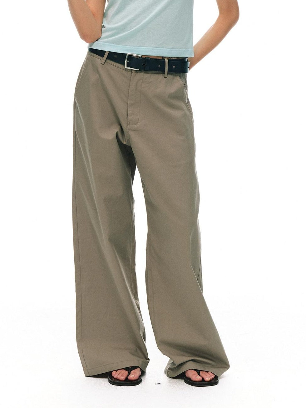 Country Moment Cotton Pleated Mid Rise Casual Straight Zipper Everyday Khaki Straight Pants