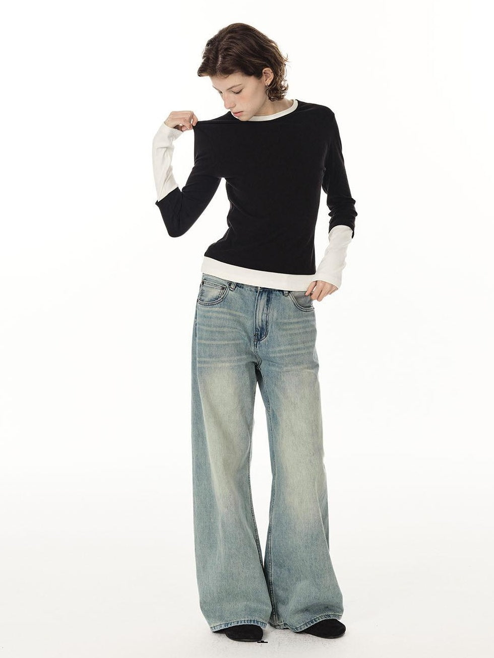 Country Moment Cotton Blend Slight Stretch Mid Rise Relaxed Light Wash Straight Leg Jeans