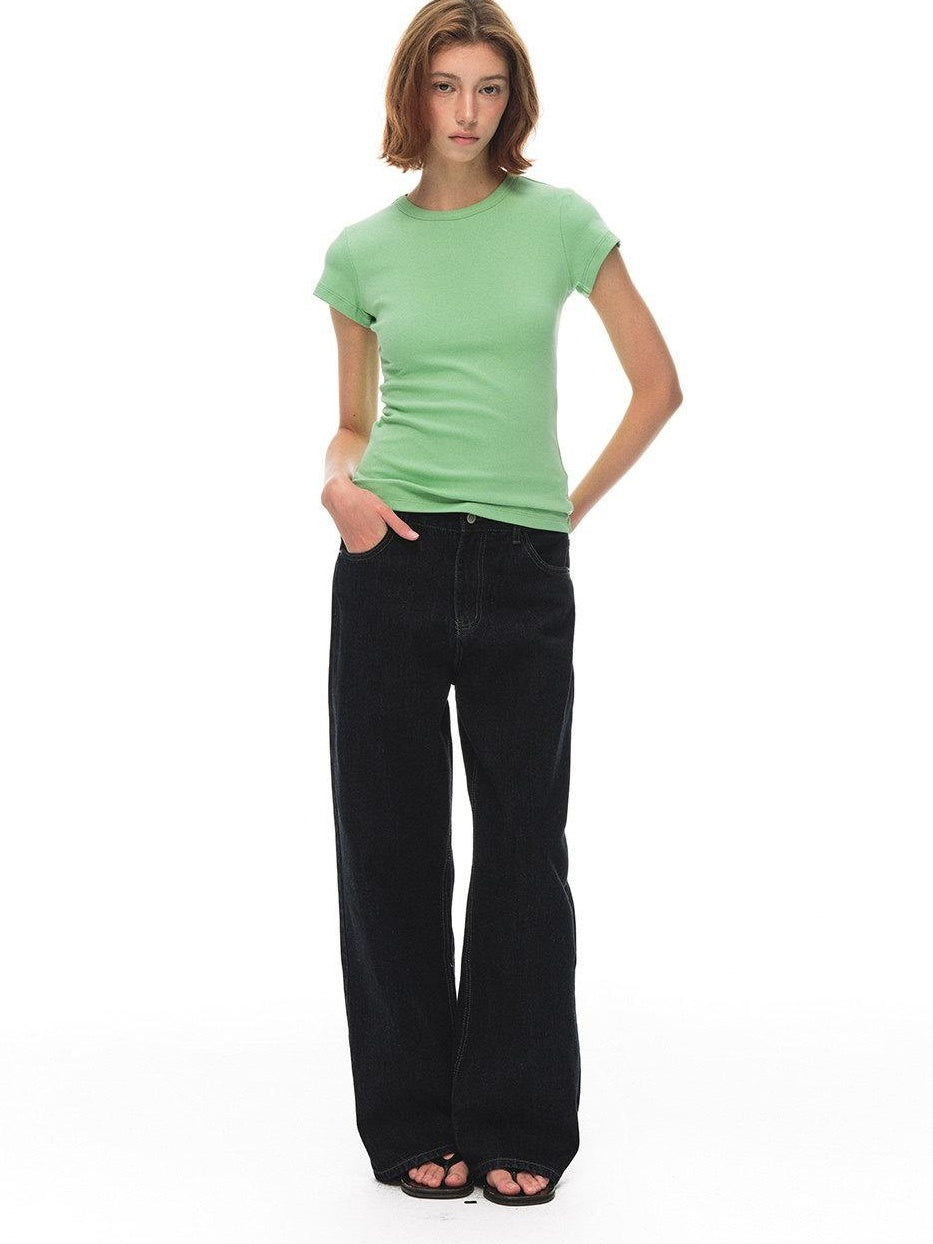 Country Moment Cooling Breathable Cotton Slim Crew Neck American Women Short Sleeve T-Shirts