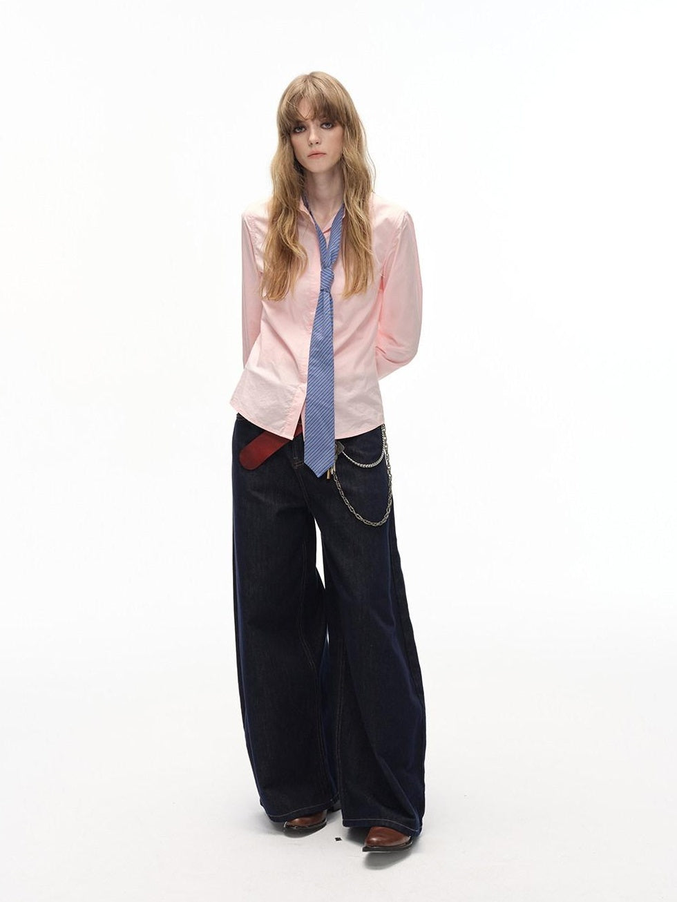 Country Moment High Waist Durable Cotton American Relaxed Raw Denim Non Stretch Wide Leg Jeans