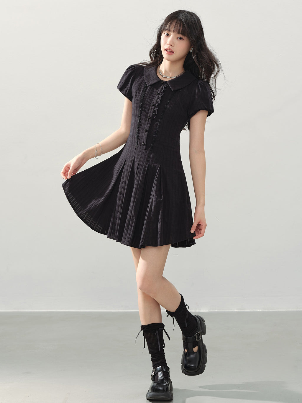 DDGIRL_studio_Sweet_Cotton_A_Line_Puff_Sleeve_Doll_Collar_Fitted_Waist_Midi_Dresses_MISSTT