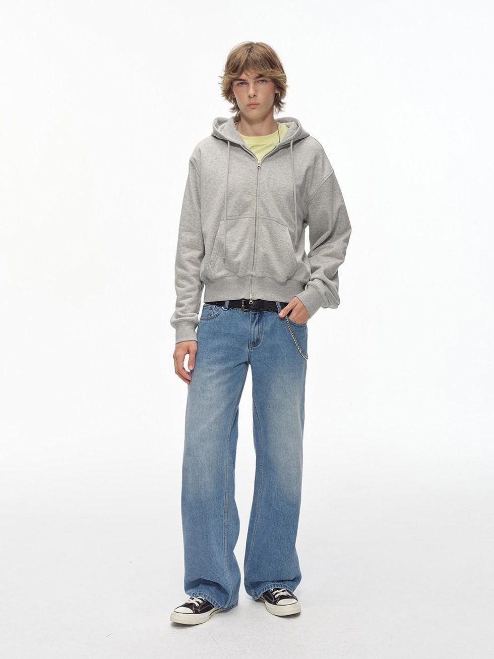 Country Moment Cozy Midweight Zip Front Oversized American Style Unisex Cotton Blend Hoodie