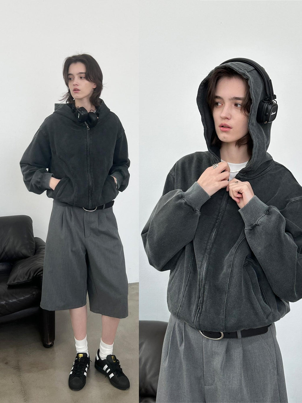 Country Moment Cozy 100 Percent Cotton Loose Fit Ribbed Hem Unisex Zip Front Hoodie