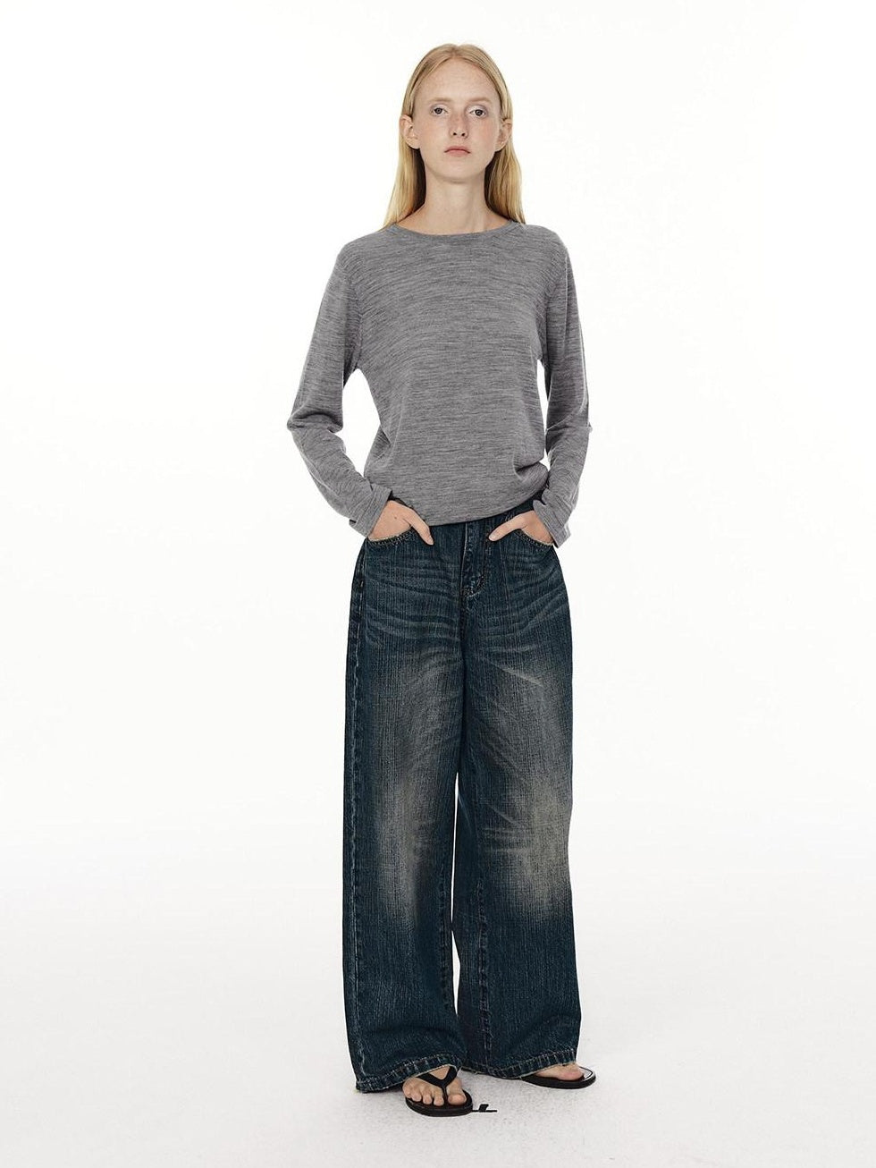 Country Moment 100% Wool Warm Breathable Crew Neck Standard Fit Casual Long Sleeve T-Shirts