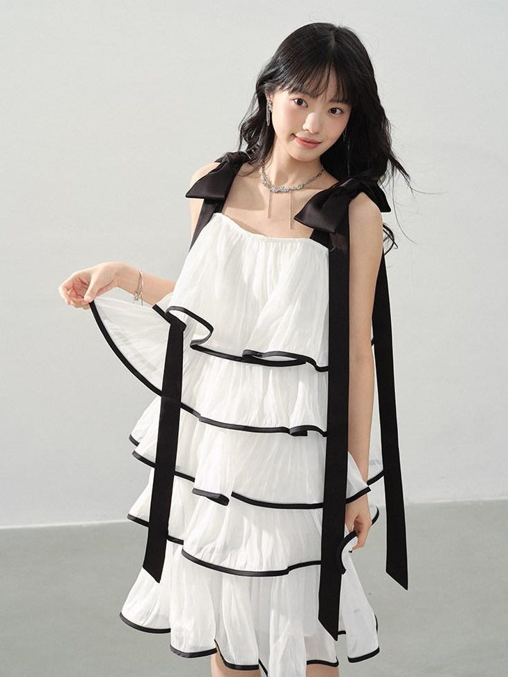 DDGIRL studio Soft Silky Poly Cotton Princess Bow Aline Bardot Wedding Midi Dresses