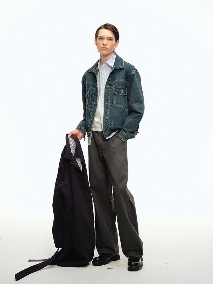 Country Moment Soft Cotton Mid Rise Loose Fit Zip Fly Unisex Everyday Casual Straight Pants