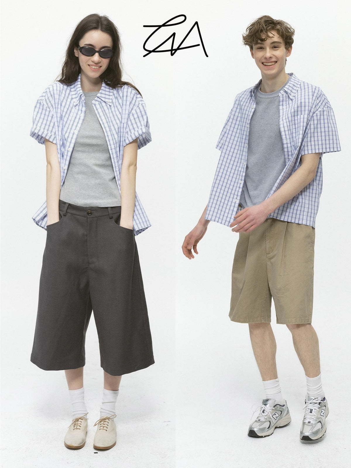 Country Moment Breathable Cotton Blend Loose Plaid Button Up Short Sleeve Collared Shirts