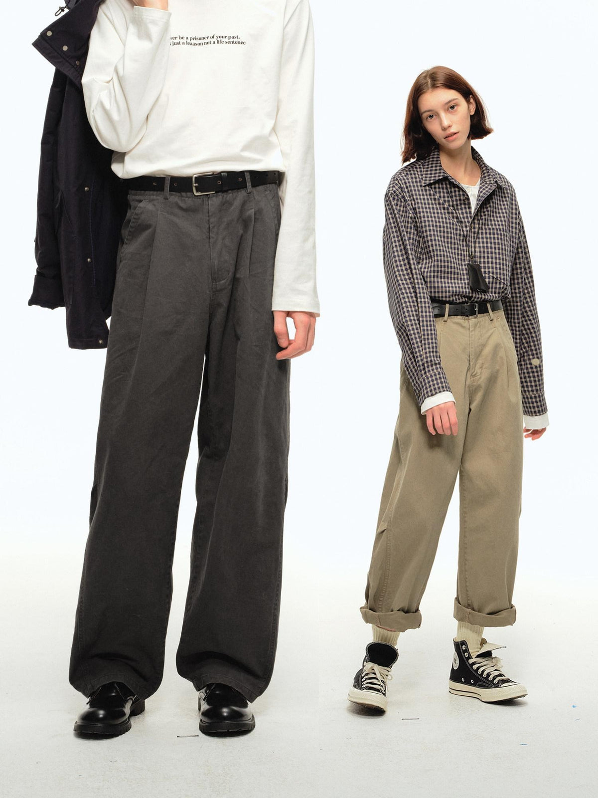 Country Moment Soft Cotton Mid Rise Loose Fit Zip Fly Unisex Everyday Casual Straight Pants