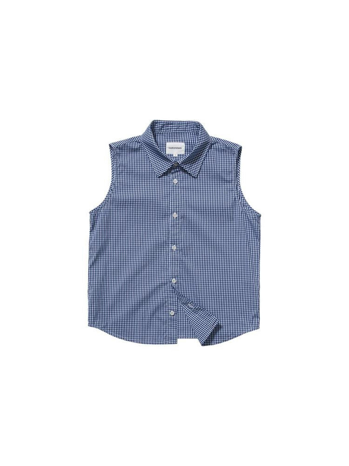 Country Moment Uv Protection Casual Slim Fit Cotton Blend Plaid Polo Collar Unisex Tank Tops