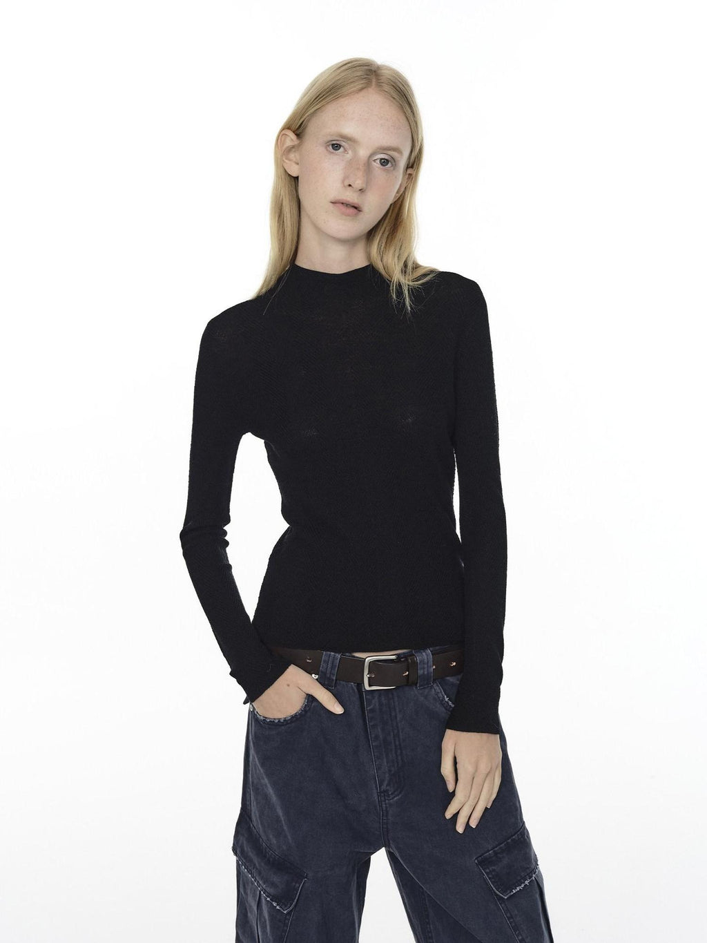 Country Moment Washable Pure Wool Slim Fit Half Turtleneck Pullover Women Casual Work Sweaters