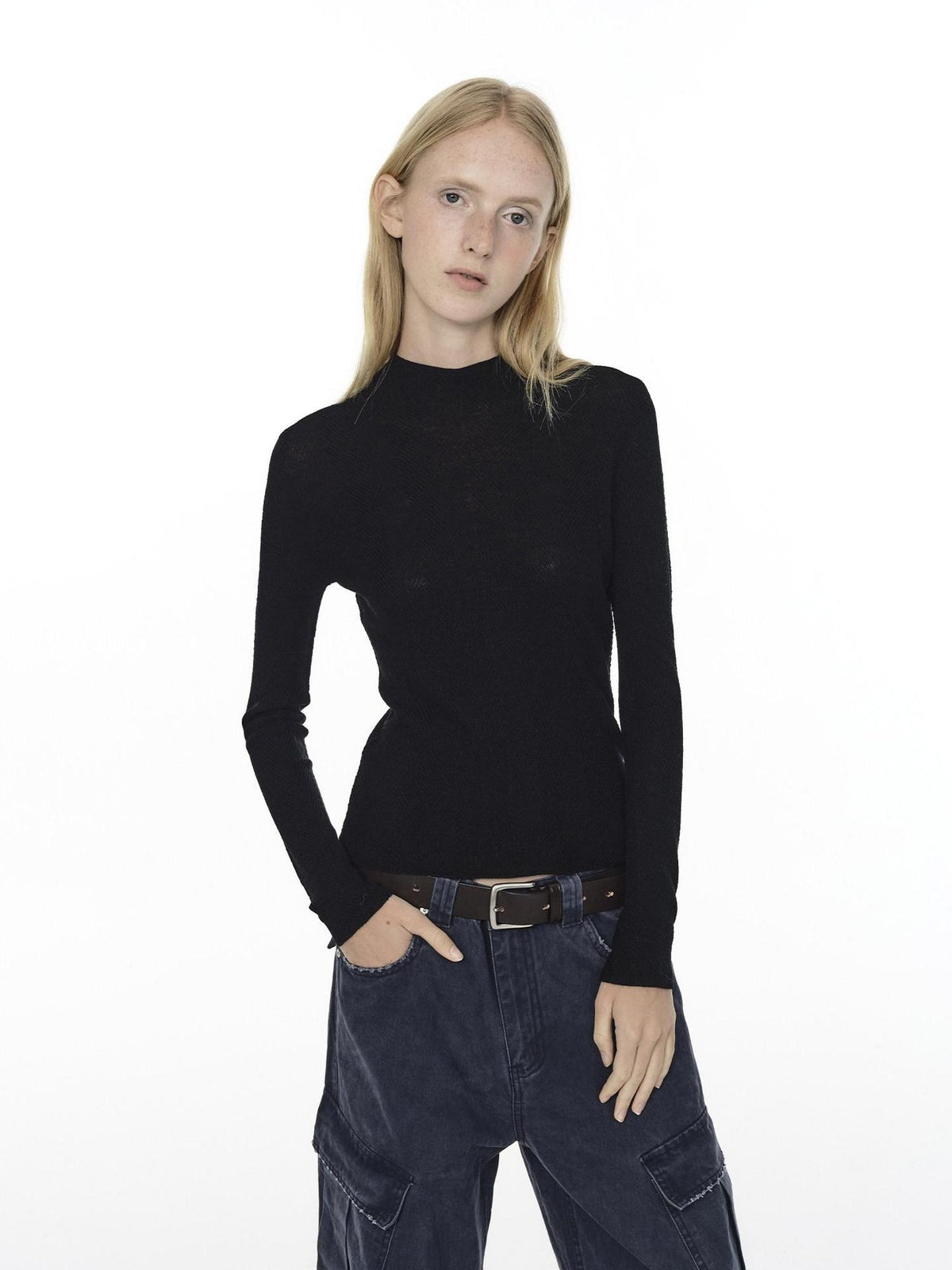 Country Moment Washable Pure Wool Slim Fit Half Turtleneck Pullover Women Casual Work Sweaters