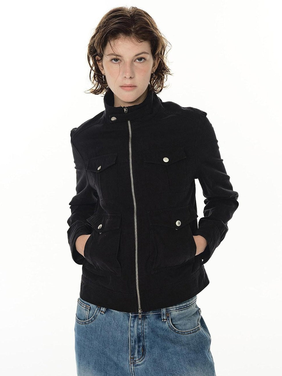 Country Moment Durable Cotton Utility Structured Multi Pocket Unisex Zip Cropped Jackets