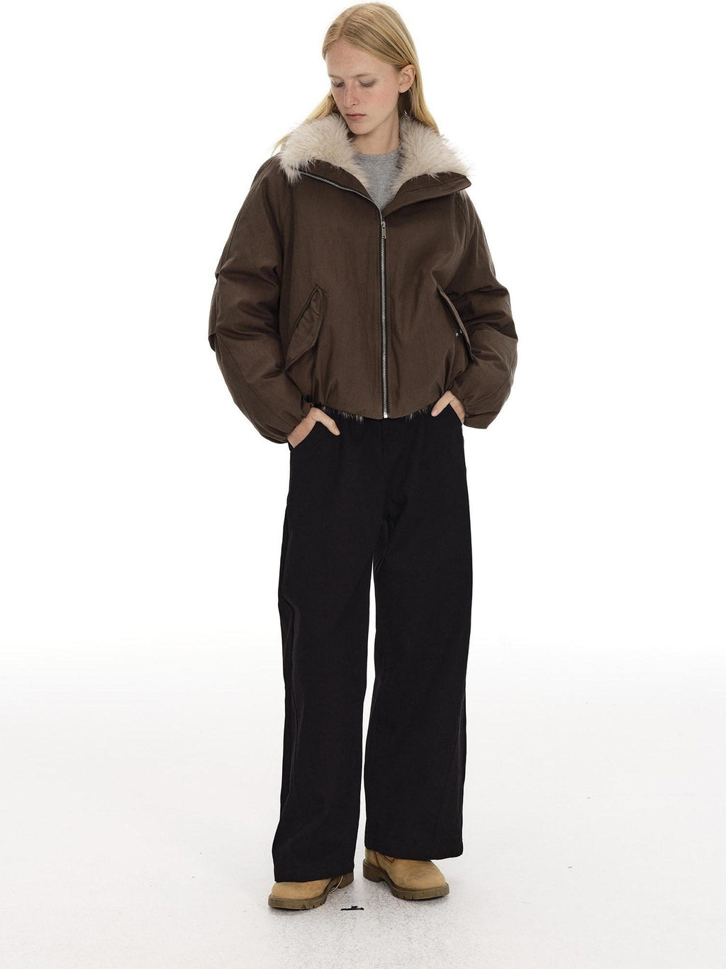Country Moment Comfortable Cotton Mid Rise Loose Fit Zipper Casual Men Daily Straight Pants