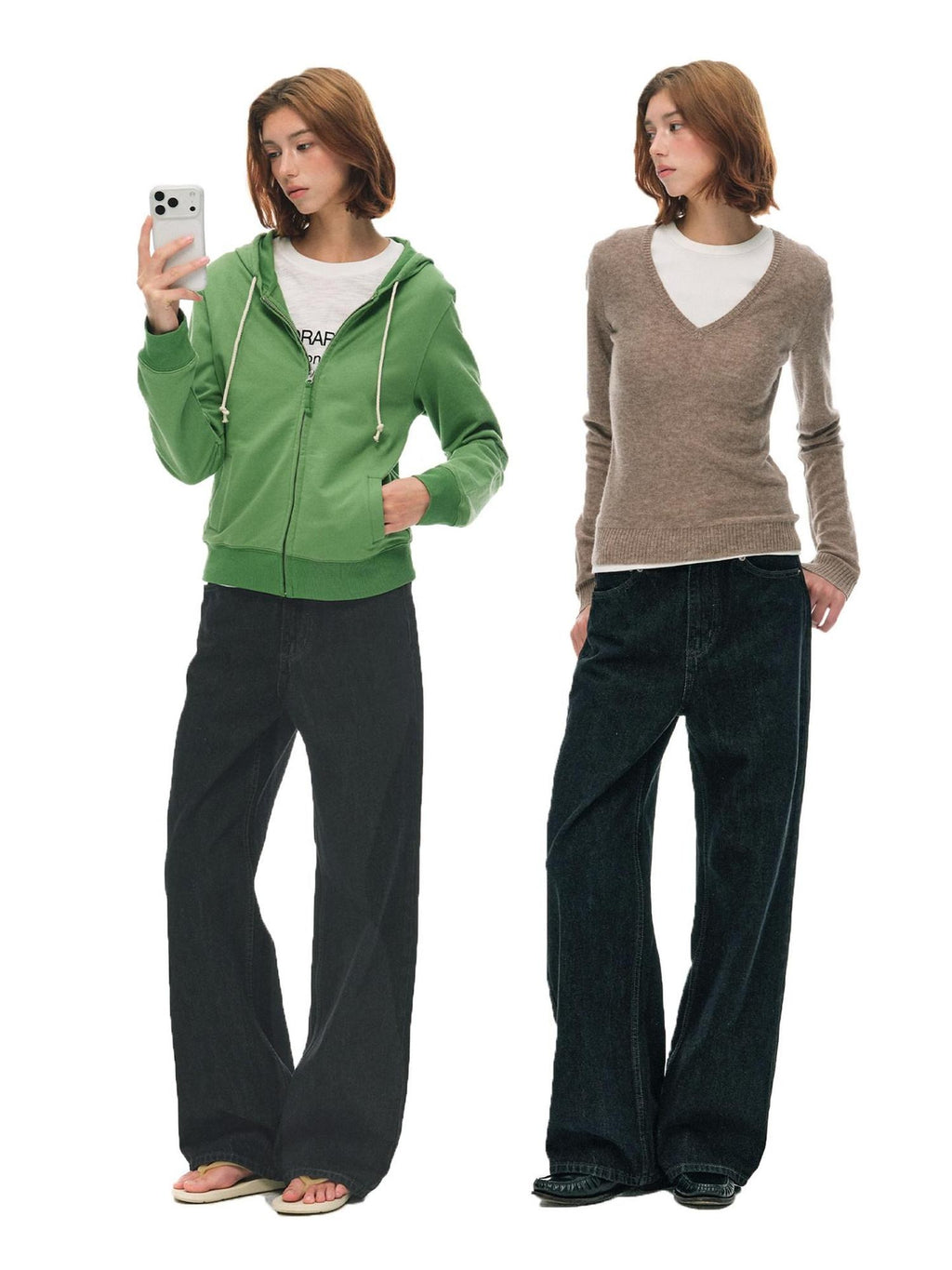Country Moment Durable Micro Stretch Casual Loose Natural Waist Black Denim Straight Leg Jeans