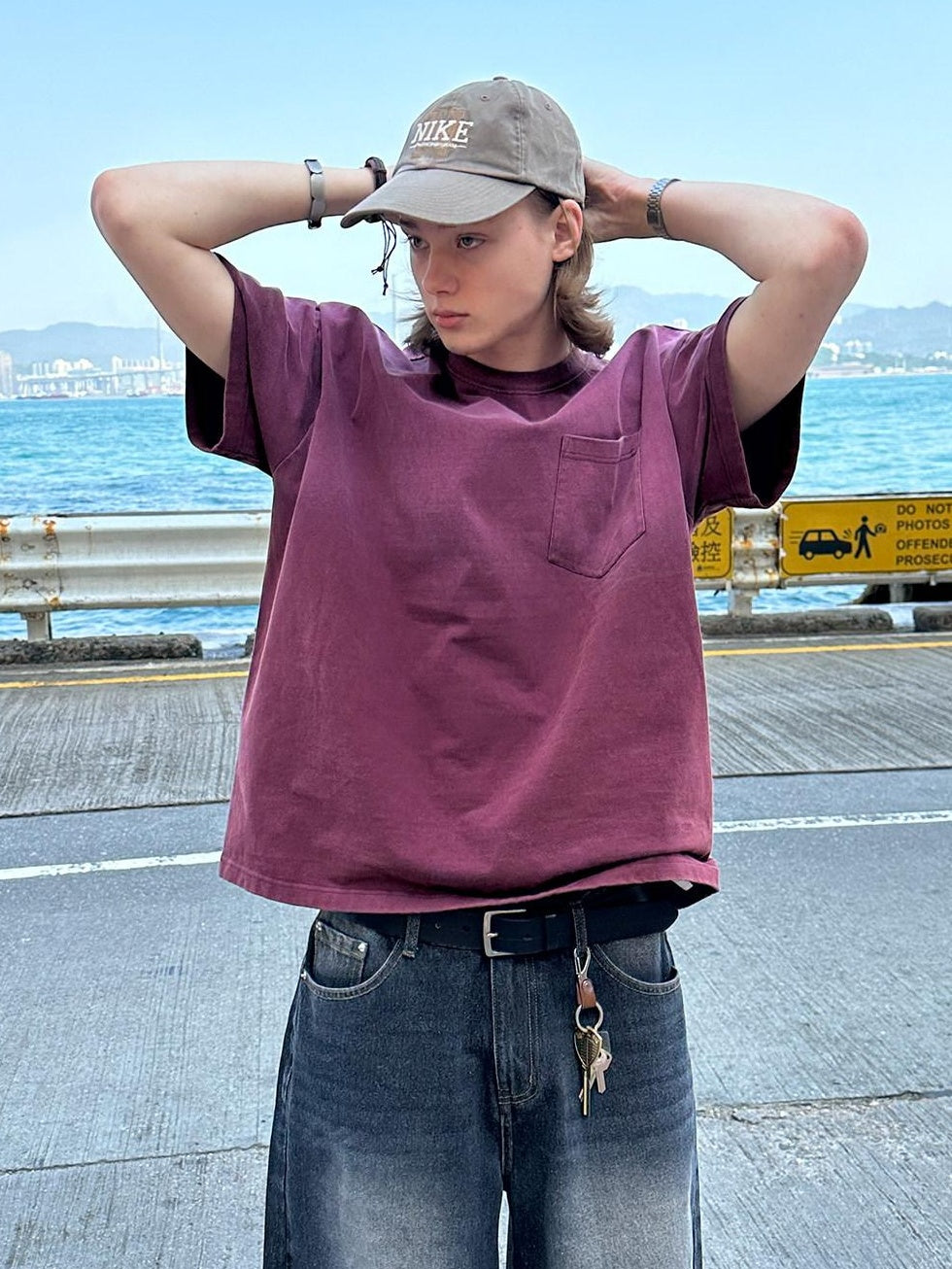 Country Moment Washed 100% Cotton Loose Fit Crew Neck Teen Casual Solid Short Sleeve T-Shirts
