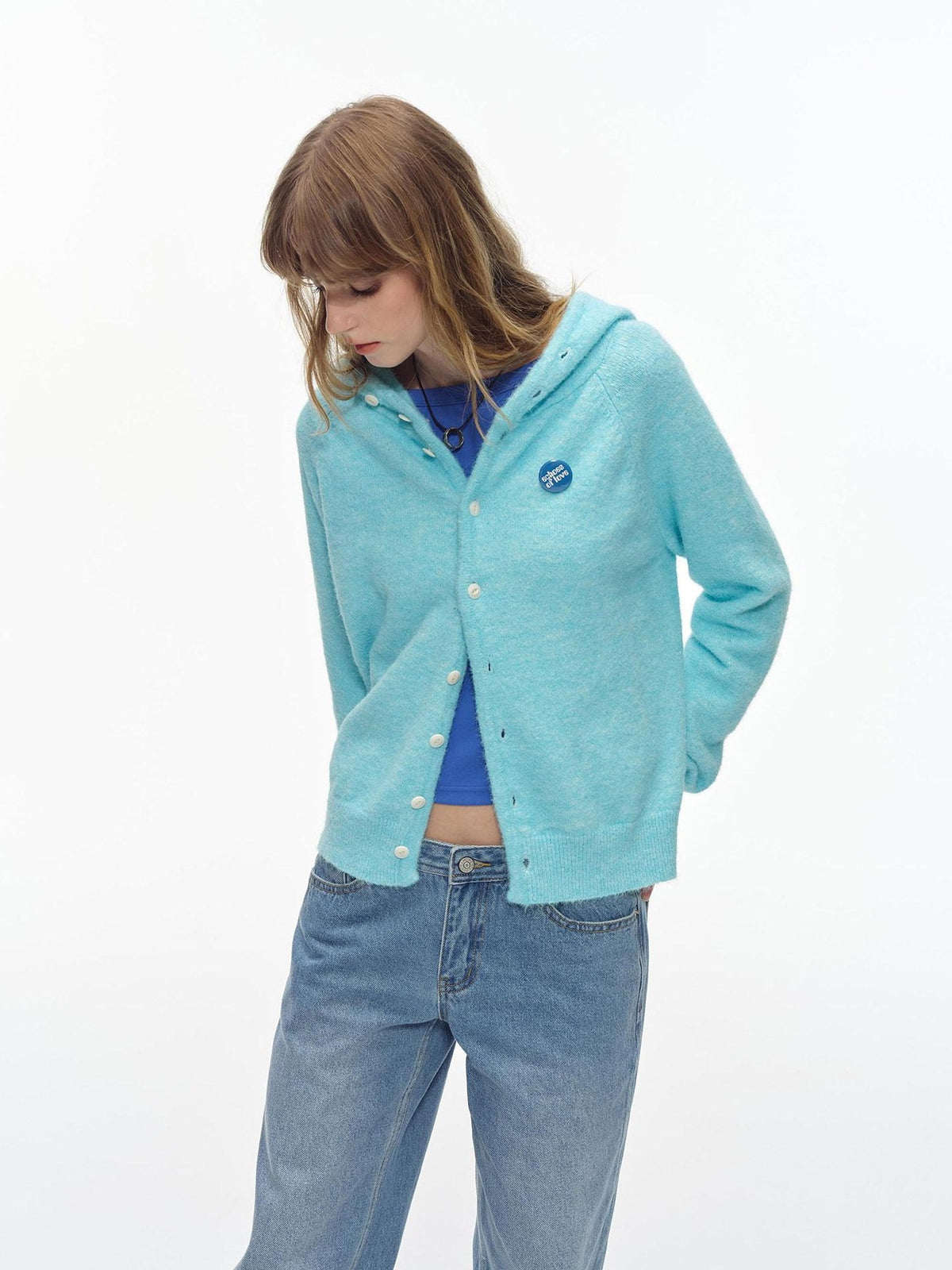 Country Moment Soft Button Closure Hooded Loose Fit Unisex Polyester Blend Cardigans