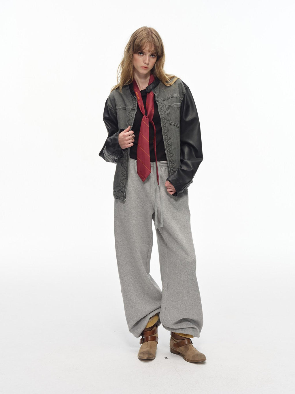 Country Moment Thermal Relaxed Straight Leg Midrise Elastic Waist Heather Grey Youth Sweatpants