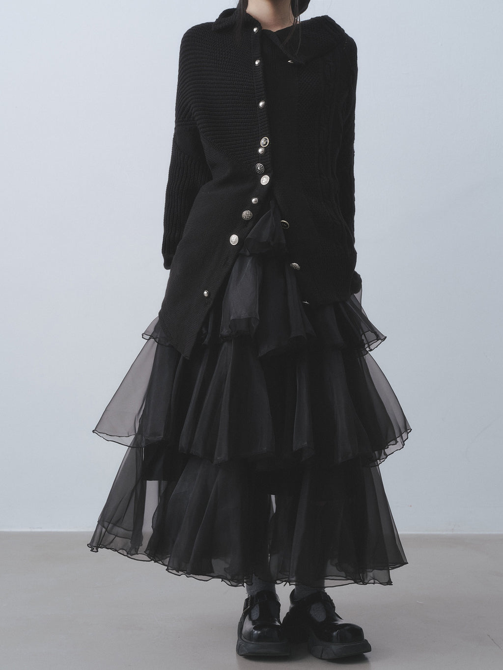 DDGIRL_studio_Fade_Resistant_Lined_Gothic_Tiered_High_Waist_A_Line_Nylon_Maxi_Skirts_MISSTT