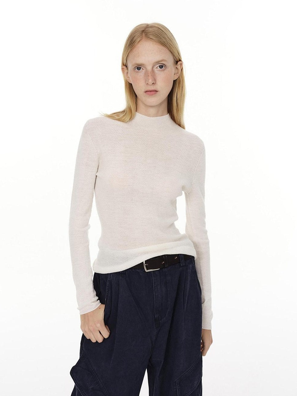 Country Moment Washable Pure Wool Slim Fit Half Turtleneck Pullover Women Casual Work Sweaters