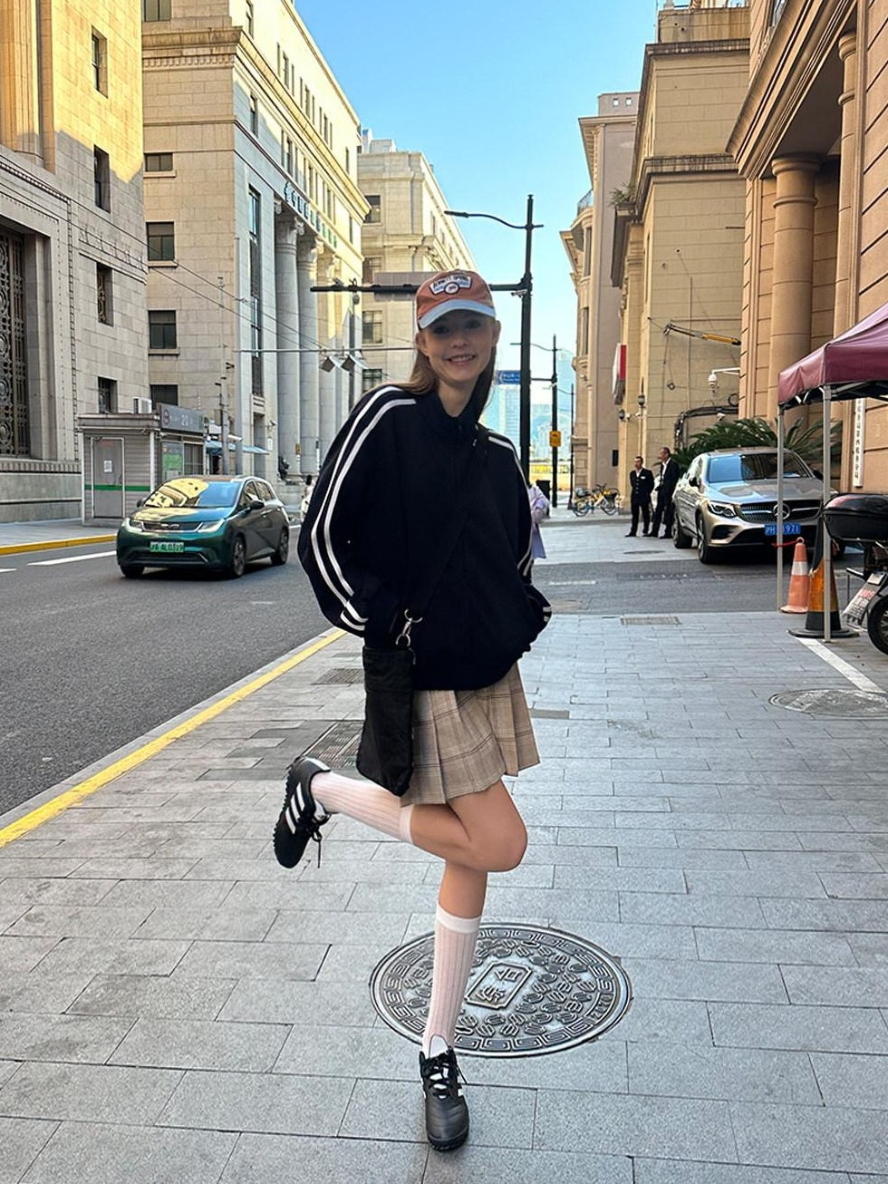 Country Moment High Waist Vintage Pleated A Line Khaki Plaid Casual Youth Polyester Mini Skirts
