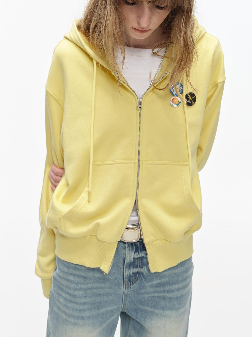 Country Moment Cozy Midweight Zip Front Oversized American Style Unisex Cotton Blend Hoodie