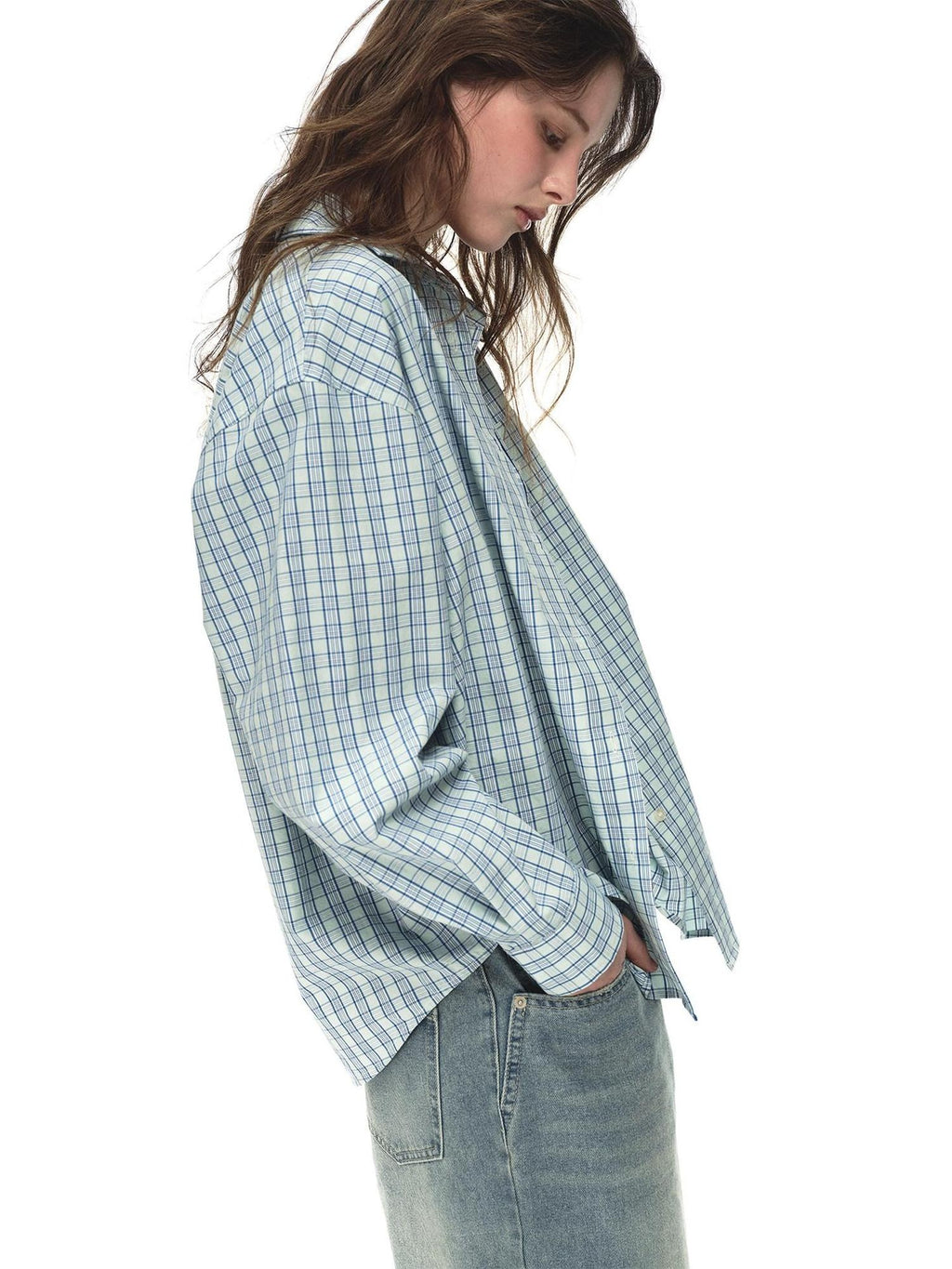 Country Moment Breathable 100 Percent Cotton Loose American Drop Shoulder Men Plaid Shirts